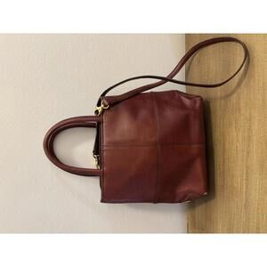 Brown Leather Women's Tote Bag with Shoulder Strap
